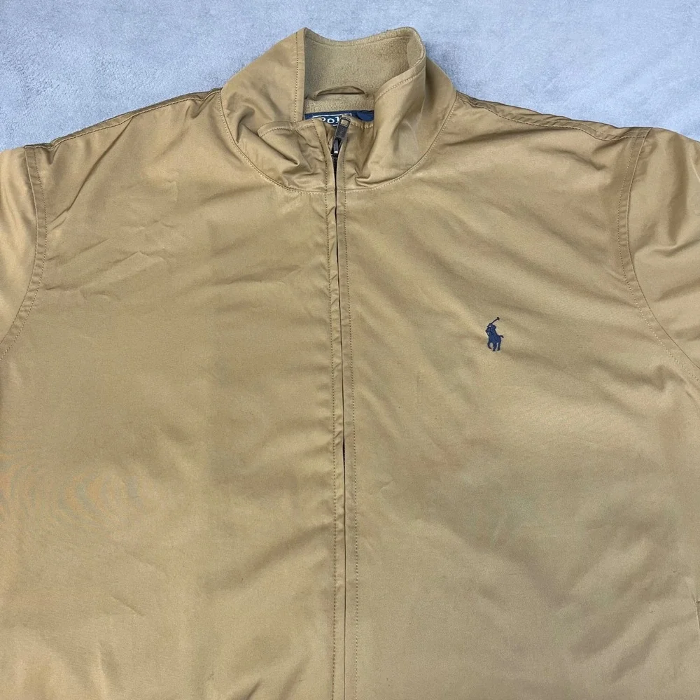 Polo Ralph Lauren Harrington Jacket Men's Medium Tan Fleece Lined